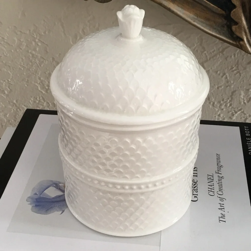 White Ceramic Kitchen Canister - Picture 2 of 4